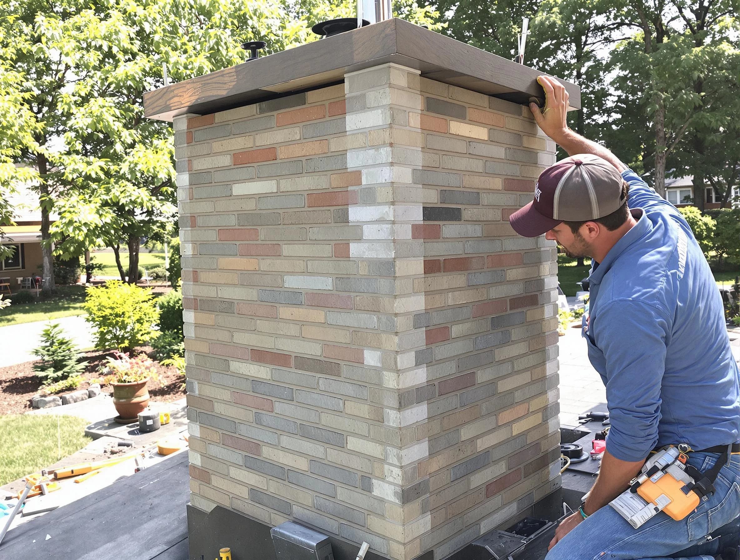Framingham Chimney Sweep completing a modern chimney remodel in Framingham, MA