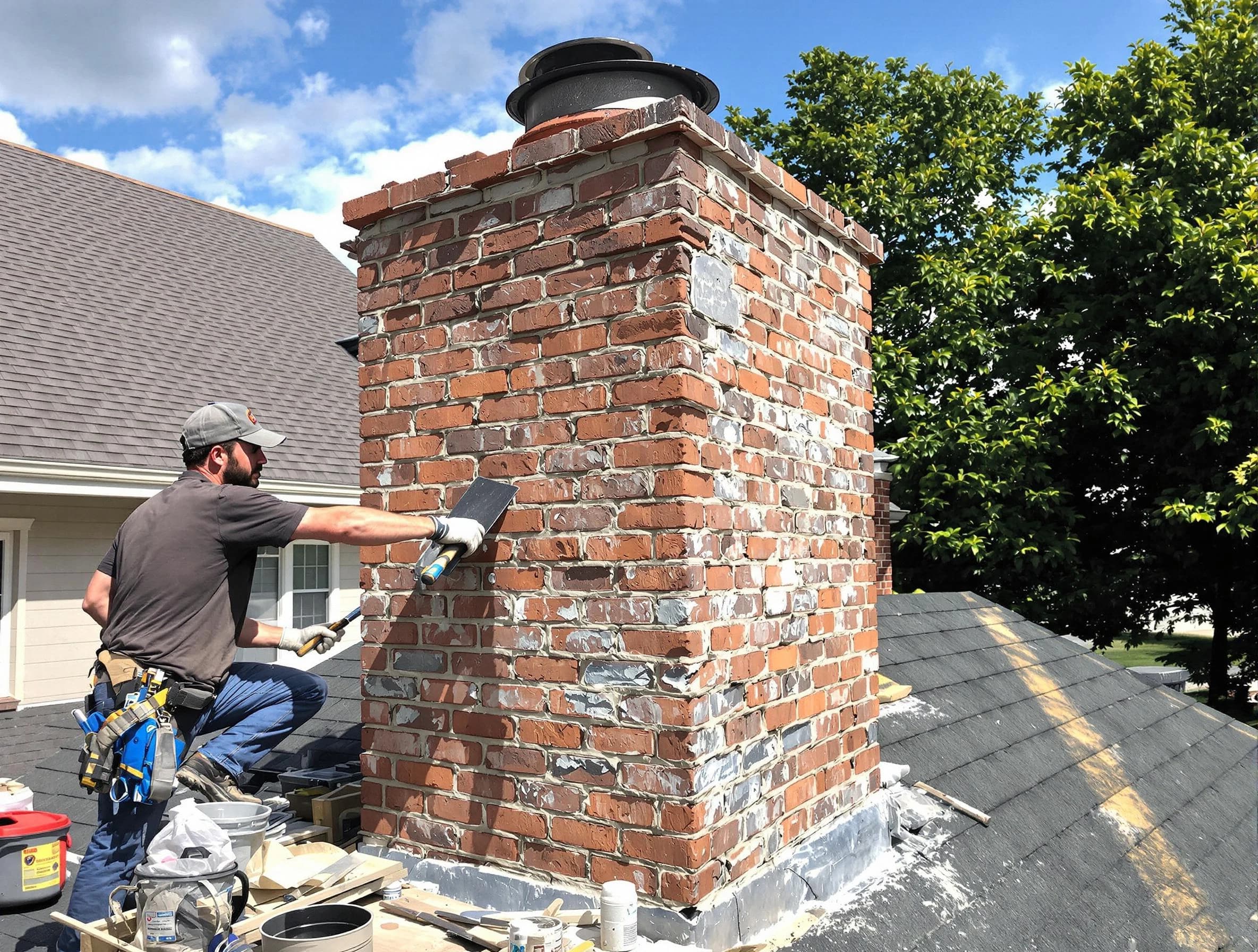 Completed chimney rebuild by Framingham Chimney Sweep in Framingham, MA