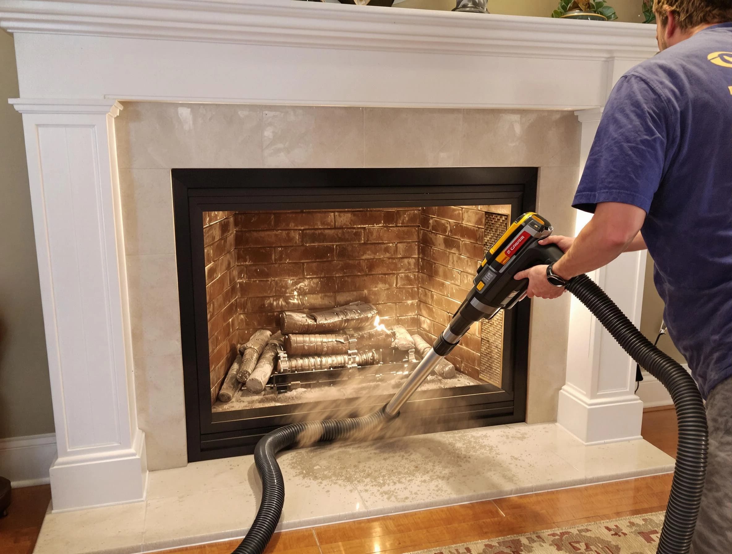 Fireplace cleaning performed by Framingham Chimney Sweep in Framingham, MA